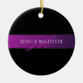 Elegante naam & Monogrammed Initiaal/s Keramisch Ornament (Voorkant)