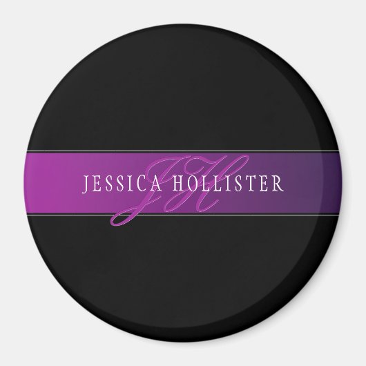 Elegante naam & Monogrammed Initiaal/s Magneet (Voorkant)