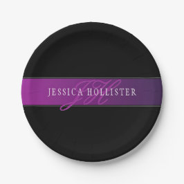 Elegante naam & Monogrammed Initiaal/s Papieren Bordje