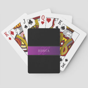 Elegante naam & Monogrammed Initiaal/s Pokerkaarten