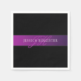 Elegante naam & Monogrammed Initiaal/s Servet