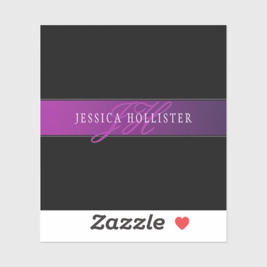 Elegante naam & Monogrammed Initiaal/s Sticker (Vel)