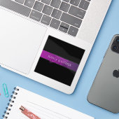 Elegante naam & Monogrammed Initiaal/s Sticker (Laptop met iPhone)