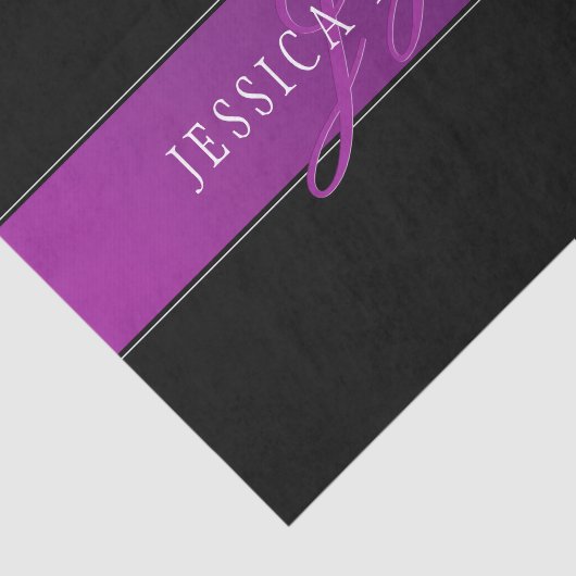 Elegante naam & Monogrammed Initiaal/s Tissuepapier (Detail)