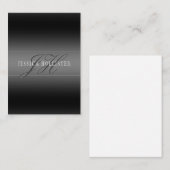 Elegante Naam & Monogrammed Initialen | Zwart & Gr Notitiekaartje (Voorkant / Achterkant)