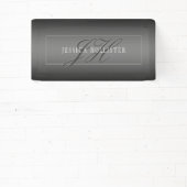 Elegante Naam & Monogrammed Initialen | Zwart & Gr Spandoek (Insitu)