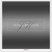 Elegante Naam & Monogrammed Initialen | Zwart & Gr Sticker (Vel)