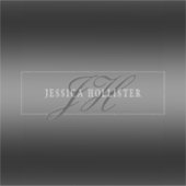 Elegante Naam & Monogrammed Initialen | Zwart & Gr Sticker (Voorkant)