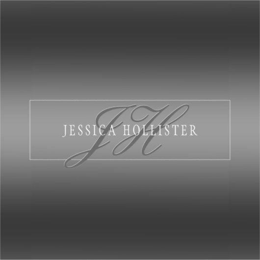 Elegante Naam & Monogrammed Initialen | Zwart & Gr Sticker (Voorkant)