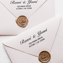 Elegante Naam Monogrammed Typografie Retouradres Zelfinktende Stempel