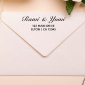 Elegante Naam Monogrammed Typografie Retouradres Zelfinktende Stempel