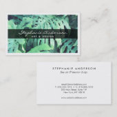 Elegante naam op geschilderde palmbladeren Visitek Visitekaartje (Voorkant / Achterkant)