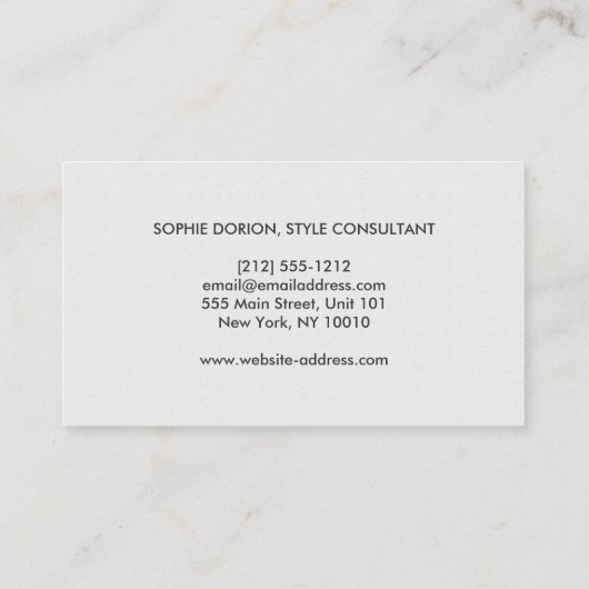 ELEGANTE NAAM OP  PATROON II VISITEKAARTJE (Achterkant)