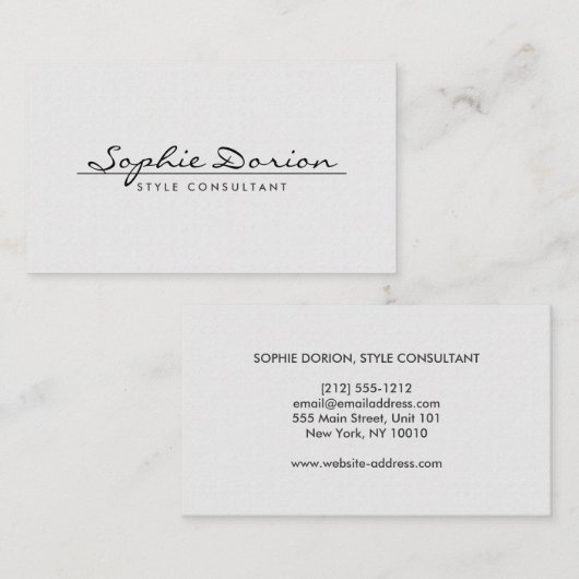 ELEGANTE NAAM OP  PATROON II VISITEKAARTJE (Voorkant / Achterkant)