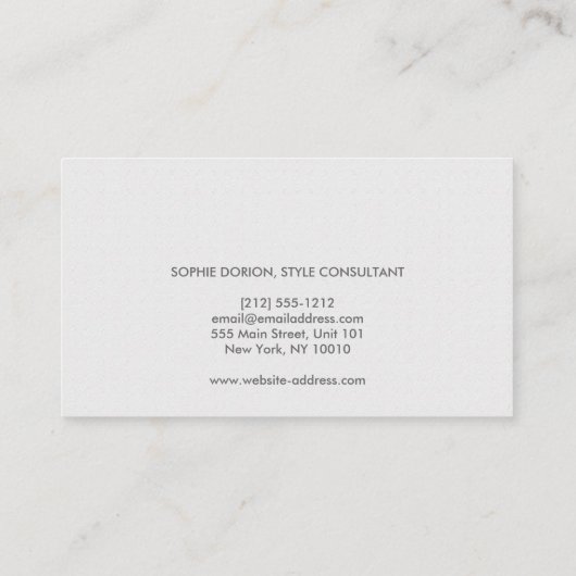 ELEGANTE NAAM OP  PATROON VISITEKAARTJE (Achterkant)