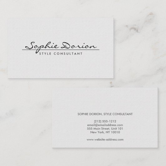 ELEGANTE NAAM OP  PATROON VISITEKAARTJE (Voorkant / Achterkant)