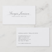 ELEGANTE NAAM op WHITE Designer Visitekaartje (Voorkant / Achterkant)