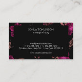 Elegante naam op zwart bloempatroon nr. 2 visitekaartje (Achterkant)