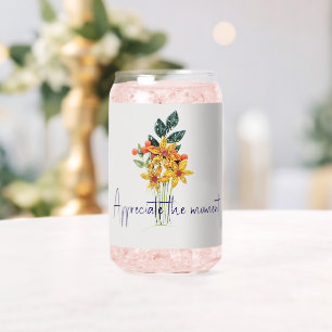 Elegante naam papieren gequilde bloemen blikvorm glas