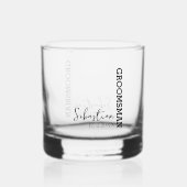 Elegante Naam Persoonlijke Trouw Bruidsjonker Whisky Glas (Achterkant)