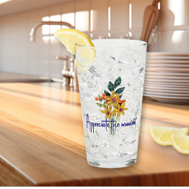 Elegante Naam Quote Papier Gewatteerde Bloemen 16o Glas