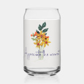 Elegante Naam Quote Papier Gewatteerde Bloemen Blikvorm Glas (Voorkant)