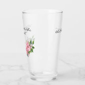 Elegante Naam Quote Roze Poinsettia 16oz Pint Glas (Links)