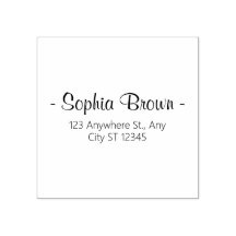 Elegante naam retouradres stempel in kalligrafie
