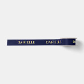 Elegante Naam Satijnen Lint | Navy & Goud Schrift (Voorkant)