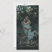 Elegante Naam Schrift Moderne Trouwfoto Boeklegger Save The Date (Voorkant)