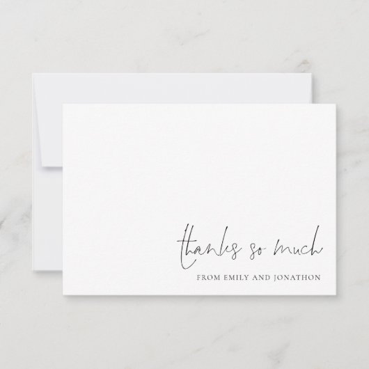 Elegante naam Script Foto bruiloft Dank u Notitiekaartje (Voorkant)