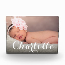 Elegante naam Script Overlay Custom Baby Photo Fotoblokken
