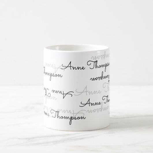 elegante naam typografie koffiemok (Center)