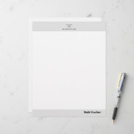 Elegante naam van leraar citaat moderne witte lijs briefhoofd