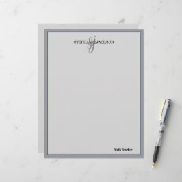 Elegante naam van leraar citaat moderne witte lijs briefhoofd