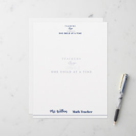 Elegante naam van leraar citaat moderne witte lijs briefhoofd