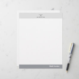 Elegante naam van leraar citaat moderne witte lijs briefhoofd
