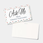 Elegante naam voor personeel van vrijwillige evene badge (Voor- en achterkant)