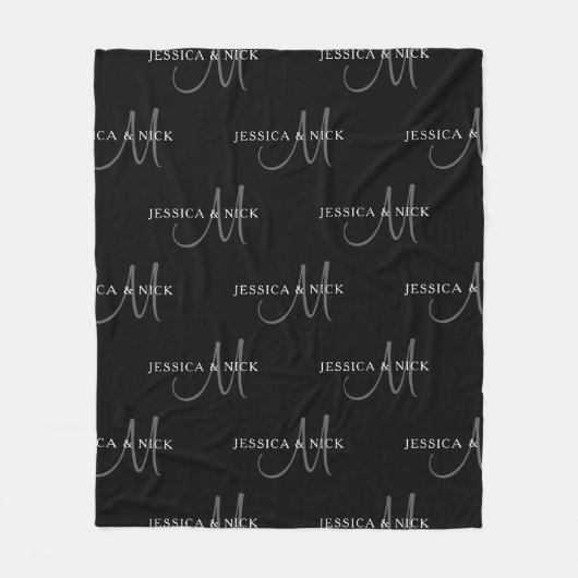 Elegante naamcombinaties voor koppels & monogram fleece deken (Voorkant)