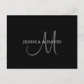 Elegante naammonogram | Zwart Wit & Grijs Briefkaart (Voorkant)
