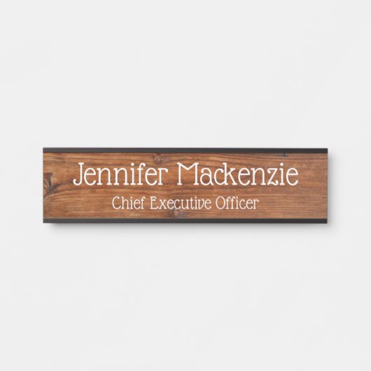 Elegante naamplaat houtnerf rustieke deur bord (Voorkant)