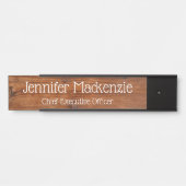 Elegante naamplaat houtnerf rustieke deur bord (Voorkant)