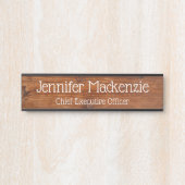 Elegante naamplaat houtnerf rustieke deur bord (Voorkant)