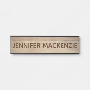 Elegante naamplaat houtnerf rustieke deur bord