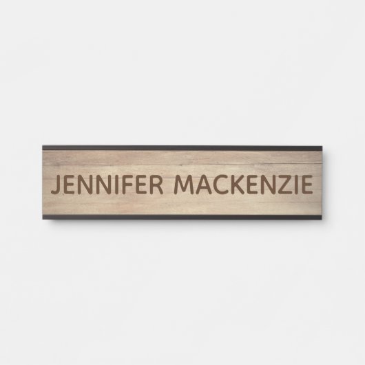 Elegante naamplaat houtnerf rustieke deur bord (Voorkant)