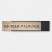 Elegante naamplaat houtnerf rustieke deur bord (Voorkant)