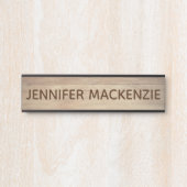 Elegante naamplaat houtnerf rustieke deur bord (Voorkant)