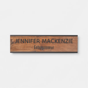 Elegante naamplaat houtnerf rustieke deur bord