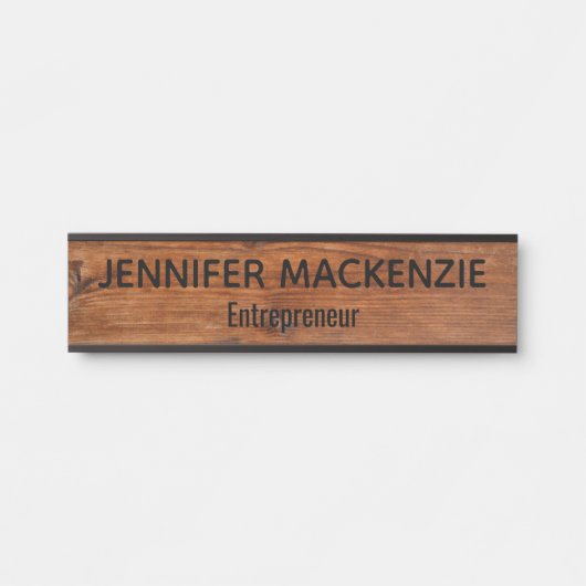 Elegante naamplaat houtnerf rustieke deur bord (Voorkant)