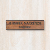 Elegante naamplaat houtnerf rustieke deur bord (Voorkant)
